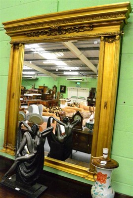 Lot 1276 - A reproduction Regency style gilt framed over mantel mirror