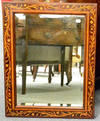 Lot 1278 - An Edwardian marquetry inlaid rectangular wall mirror