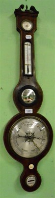 Lot 1281 - A 19th century string inlaid mahogany wheel barometer