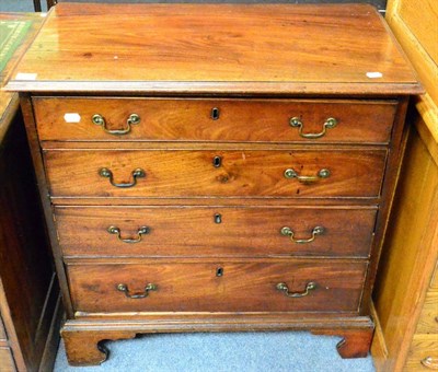 Lot 1305 - George III mahogany four height chest of drawers