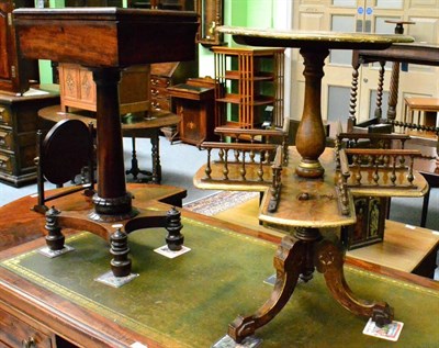 Lot 1306 - A 19th century parcel gilt burr walnut circular occasional table with gallery cruciform shelf