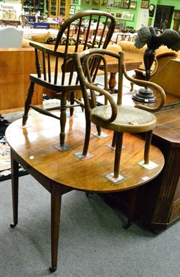 Lot 1313 - Two child's chairs and a mahogany drop leaf occasional table