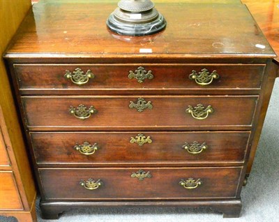 Lot 1314 - George III oak four height chest of drawers