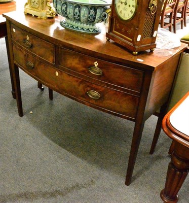 Lot 1322 - George III mahogany bow front sideboard of small proportions