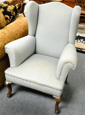 Lot 1326 - George III wingback armchair