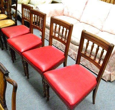 Lot 1338 - A set of four oak dining chairs