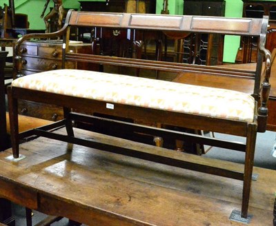 Lot 1350 - A mahogany hall seat