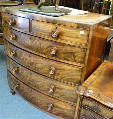 Lot 1363 - A 19th century bow fronted mahogany chest of drawers