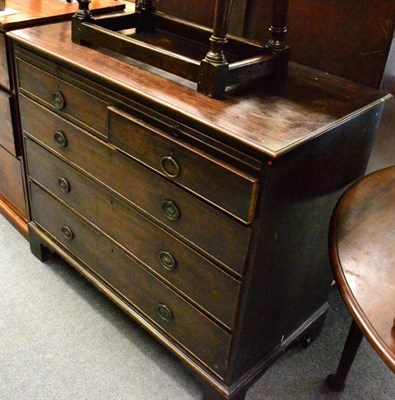 Lot 1366 - George III mahogany four height chest of drawers fitted with dressing slide