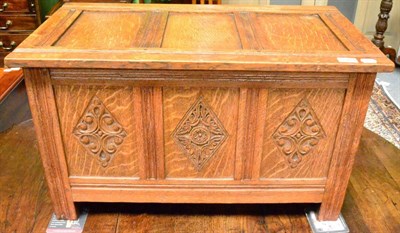 Lot 1369 - A reproduction oak small chest