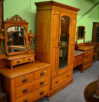 Lot 1392 - Four pieces of early 20th century bedroom furniture comprising two dressing tables, a mirror...