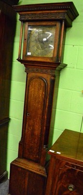 Lot 1399 - An oak and mahogany thirty hour longcase clock, brass dial signed Chrisr Johnson of Knaresbro, late