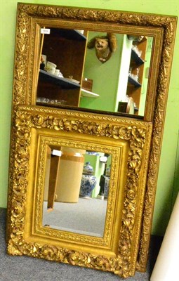 Lot 1404 - Two gilt framed rectangular wall mirrors