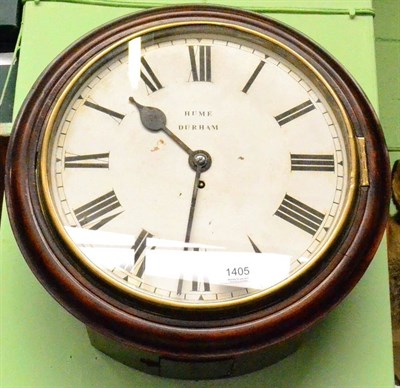 Lot 1405 - A mahogany single fusee wall timepiece, Hume, Durham