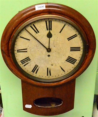 Lot 1406 - A mahogany single fusee drop dial wall timepiece