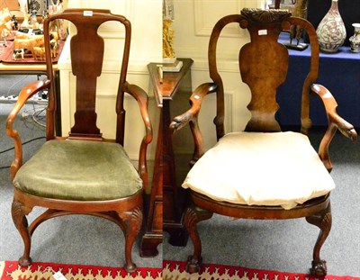 Lot 1419 - A 19th century mahogany open armchair bearing a brass plaque ";Chair used by Sir J Baxter Ellis...