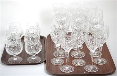 Lot 10 - A collection of twenty Stuart crystal glasses comprising six balloons, six wine and eight...