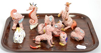 Lot 11 - A group of eleven Herend porcelain animal models