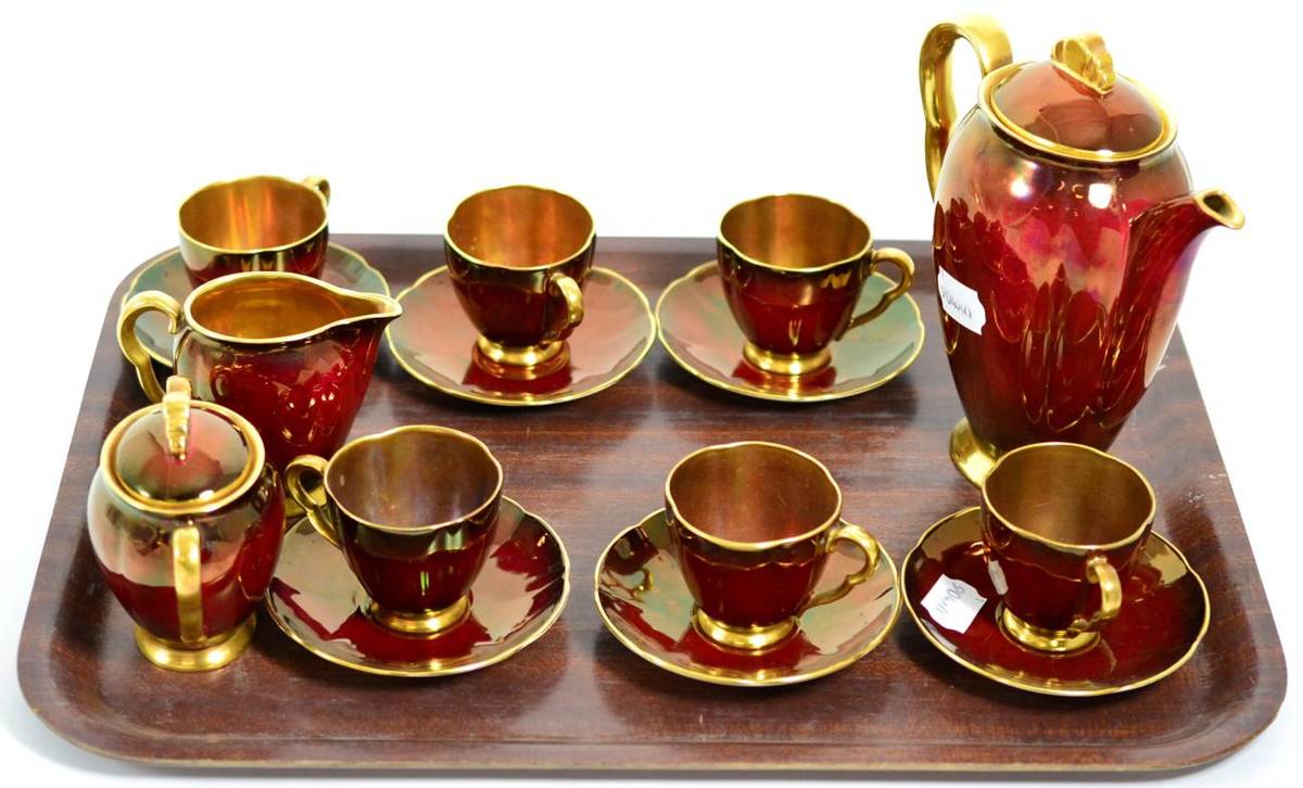 Lot 23 - Carlton ware ";Rouge Royale"; coffee set