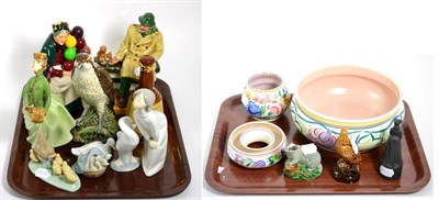 Lot 25 - Collectable ceramics including Doulton figures, Lladro, Poole and Bewwick Beneagles decanters...