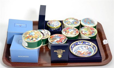 Lot 26 - A collection of Wedgwood Twelve Day of Christmas boxes; two Royal Worcester Christmas Tales, boxed