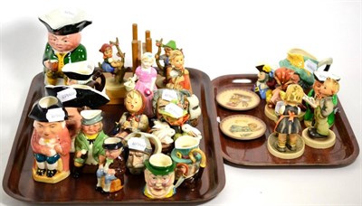 Lot 28 - A collection of Hummel figures; character jugs including Sylvac; a Royal Doulton ' Tinkle Bell'...