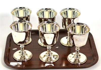 Lot 38 - A set of six silver goblets