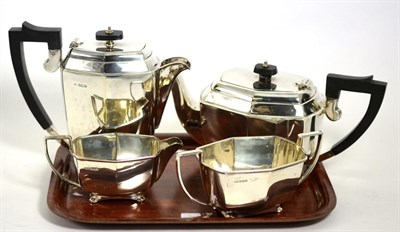 Lot 43 - An Art Deco four piece silver tea service