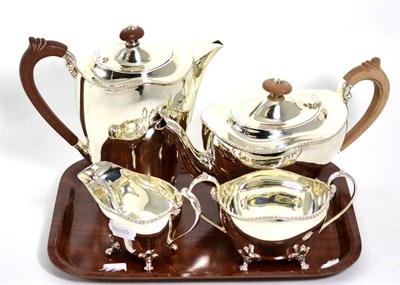 Lot 52 - A four piece silver tea service