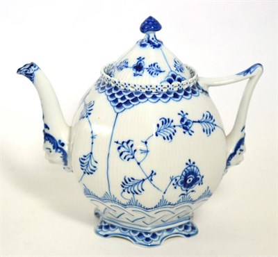 Lot 53 - A Royal Copenhagen blue and white teapot and cover