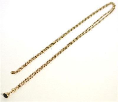 Lot 58 - Victorian guard chain, stamped '9C' with a fob