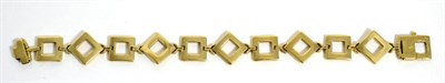 Lot 66 - A 9 carat gold square link bracelet