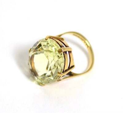 Lot 129 - A 9 carat gold citrine ring