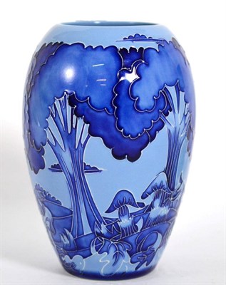 Lot 134 - Evening Sky pattern Moorcroft vase, boxed