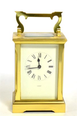 Lot 140 - A brass carriage timepiece, signed A Fattorini, Harrogate