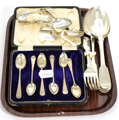 Lot 153 - Various silver spoons and flatwares, 18th to 20th century, various dates and makers (qty)