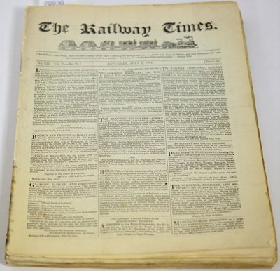 Lot 156 - A periodical ";The Railway Times"; dated 1842