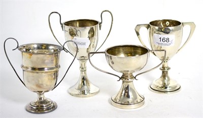 Lot 168 - Four silver trophy cups