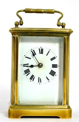 Lot 174 - A brass carriage timepiece