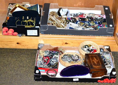 Lot 193 - A quantity of costume jewellery including some silver (three boxes)