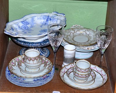 Lot 202 - A small quantity of 18th century and later ceramics including two trios