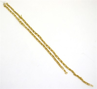 Lot 269 - An 18 carat gold fancy fluted double link chain necklace, length 71cm