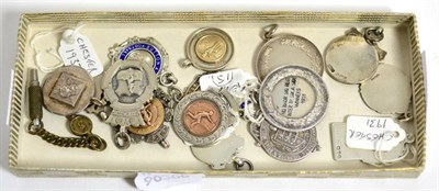 Lot 294 - A quantity of silver and enamel medals and one plated medal