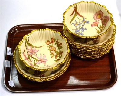 Lot 323 - A sixteen piece Royal Worcester dessert service