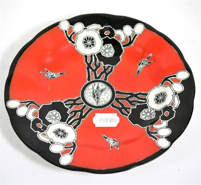 Lot 360 - Carlton Ware plate, cubist butterfly pattern