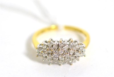 Lot 396 - An 18 carat gold diamond cluster ring, stated diamond weight 0.50 carat, finger size O1/2