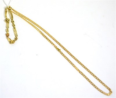 Lot 406 - A 9 carat gold bracelet and similar necklace