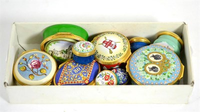 Lot 433 - A group of ten Halcyon Days enamel trinket boxes