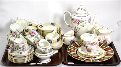 Lot 455 - A group of Royal Crown Derby Derby Posies tea wares; an Imari plate; a Crown Staffordshire...