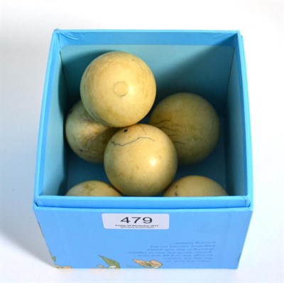 Lot 479 - A set of six 19th century ivory billiard balls